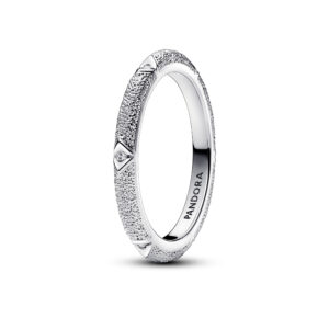 Anello Doppia Fascia Logo e Pavé »