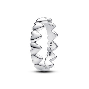 Anello Doppia Fascia Logo e Pavé »
