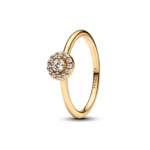 Anello Doppia Fascia Logo e Pavé »