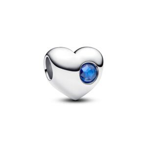 Charm Cuore con Pietra Blu Settembre