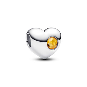 Charm Cuore con Pietra Miele Novembre