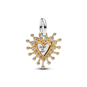 Charm Pendente Doppio Cuore "My Ray of Light"
