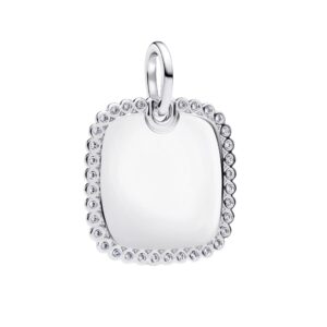 Charm Pendente Medaglia Quadrata Luminosa da Incidere