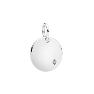 Charm Pendente Medaglia con Diamante da Incidere