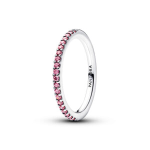 Anello Pavé Fascia Sottile Rosa