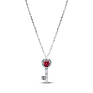 Collana Chiave con Cuore Rosso