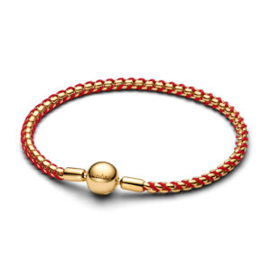 Bracciale Componibile Intreccio Tessuto Rosso
