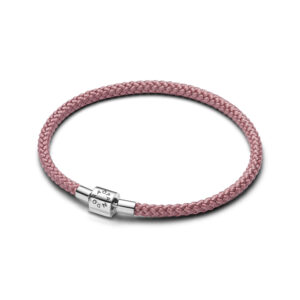Bracciale in Corda Rosa con Chiusura a Barile Piccola
