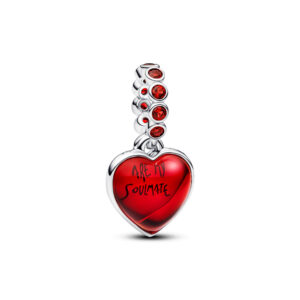 Charm Pendente Doppio Cuore di Murano Rosso