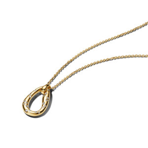 Collana Ovale Linea Sinuosa con Pietre Luminose Pandora Essence