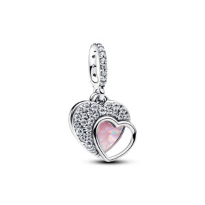 Charm Pendente Doppio Cuore Mamma sei Bellissima