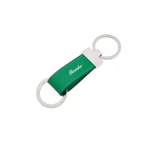Portachiavi Pelle Pineider Essenziale Verde Doppio Anello