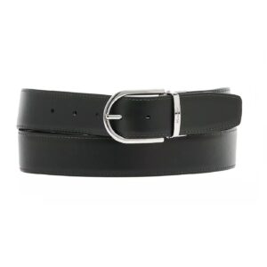 Cintura Uomo Pelle Reversibile Pineider Bicolor Nero Verde