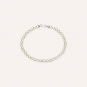 Bracciale Stroili Gabrielle Oro Bianco 9K Perla e Cristallo 1413454