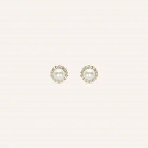 Orecchini Stroili Lobo Bon Ton Oro Giallo 9K Perla e Zircone 1416786