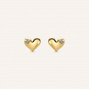 Orecchini Stroili Lobo Cuore Mon Petit Oro Bicolore 9K Diamante 1435980
