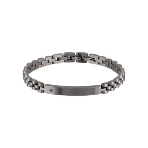 Bracciale Uomo Breil Black Diamond Acciaio IP Gun con Diamante Naturale – TJ2400