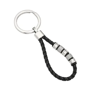 Portachiavi Breil Wanderlust Pelle Nera e Acciaio – TJ3375