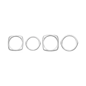 Collana Donna Breil Magnetica System Girocollo Acciaio โ TJ3895 » Set 4 Anelli Breil Tetra Acciaio Silver