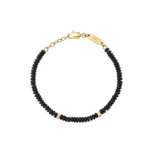 Bracciale Uomo Breil Sfere Nere Dettagli Oro – TJ4175